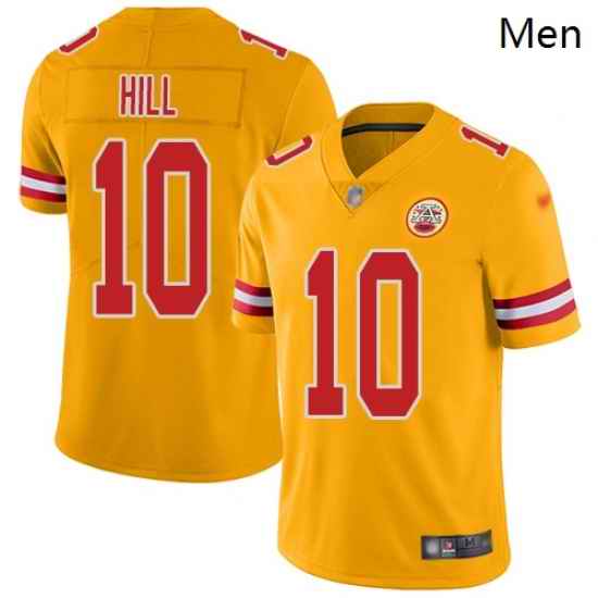 Chiefs 10 Tyreek Hill Gold Men Stitched Football Limited Inverted Legend Jersey